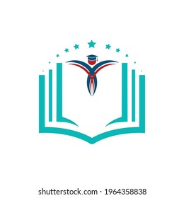 Forma de diseño del logotipo de la organización educativa. Como escuela, club, universidad, caché, 