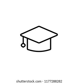 education outline icon graduation hat line