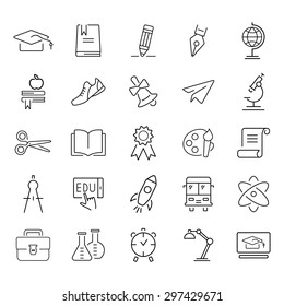 Education outline icon set