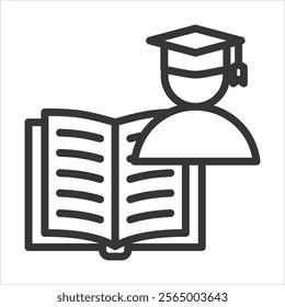 Education Outline Icon Vector Illustration