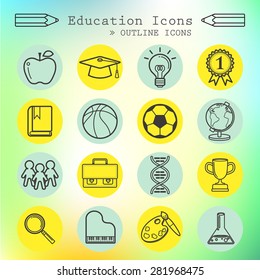 education outline icons