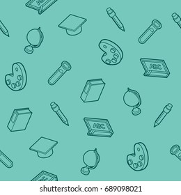 Education outline isometric pattern