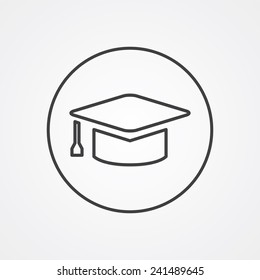 education outline thin symbol, dark on white background, logo editable, creative template 
