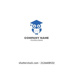 Education Owl Logo Design Template Vector Graphic Branding Element.