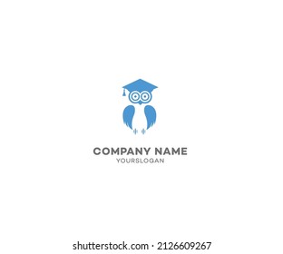 Education Owl Logo Design Template Vector Graphic Branding Element.