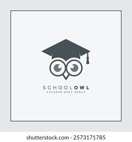 Education Owl Logo Design Template for School or Academy