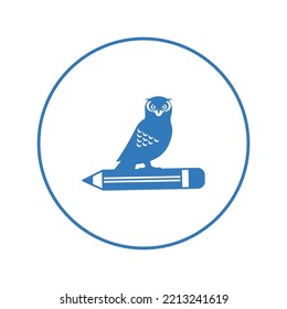 Education Owl Wisdom Pencil Icon | Circle Version Icon |