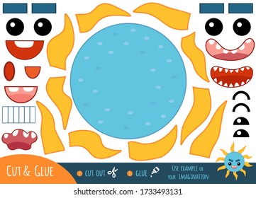 Education paper game for children, Cute bacteria and virus character. Create a funny face for cartoon character. Use scissors and glue to create the image.