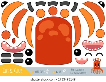 Education paper game for children, Cute bacteria and virus character. Create a funny face for cartoon character. Use scissors and glue to create the image.