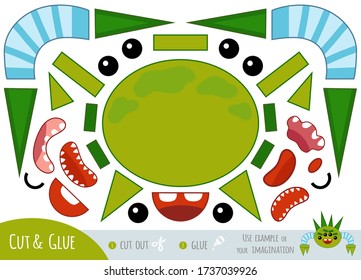 Education paper game for children, Cute bacteria and virus character. Create a funny face for cartoon character. Use scissors and glue to create the image.