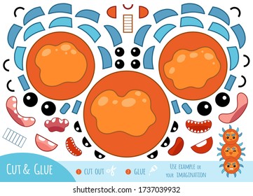 Education paper game for children, Cute bacteria and virus character. Create a funny face for cartoon character. Use scissors and glue to create the image.