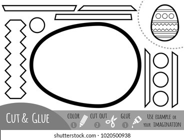Education paper game for children, Easter egg. Use scissors and glue to create the image.