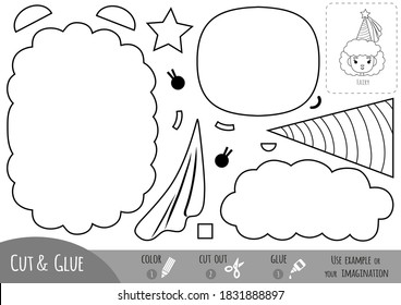 Education paper game for children, Fairy. Use scissors and glue to create the image.
