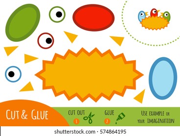 Education paper game for children, Nest. Use scissors and glue to create the image.