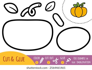 Education paper game for children, Pumpkin. Use scissors and glue to create the image.