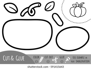 Education paper game for children, Pumpkin. Use scissors and glue to create the image.