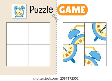 Education paper game for preshool children. Cut out the parts and glue them in the correct place. 
