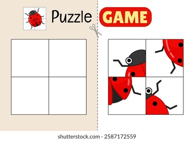 Education paper game for preshool children. Cut out the parts and glue them in the correct place. 
