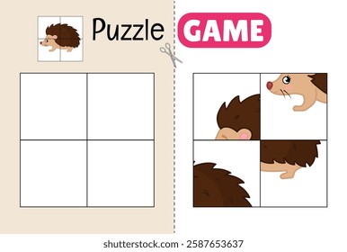 Education paper game for preshool children. Cut out the parts and glue them in the correct place. 
