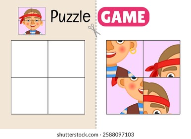 Education paper game for preshool children. Cut out the parts and glue them in the correct place. 
