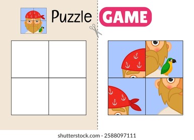 Education paper game for preshool children. Cut out the parts and glue them in the correct place. 
