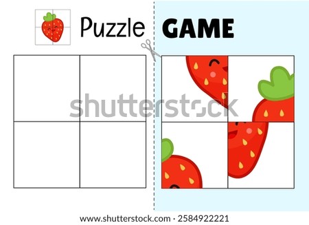 Education paper game for preshool children. Cut out the parts and glue them in the correct place. 
