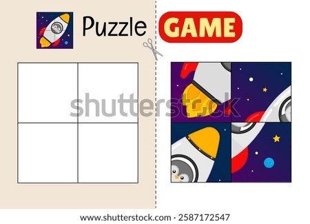 Education paper game for preshool children. Cut out the parts and glue them in the correct place. 
