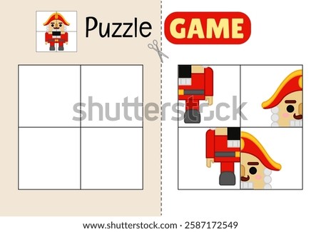 Education paper game for preshool children. Cut out the parts and glue them in the correct place. 
