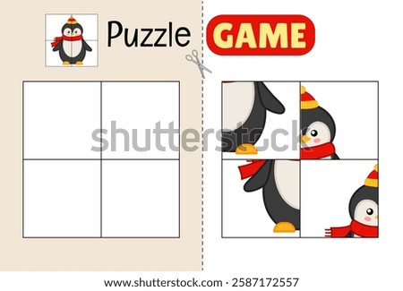 Education paper game for preshool children. Cut out the parts and glue them in the correct place. 
