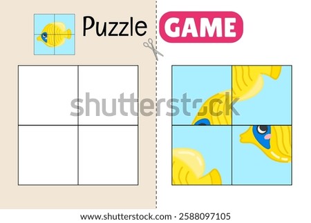 Education paper game for preshool children. Cut out the parts and glue them in the correct place. 
