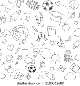 education pattern background doodle style