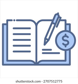 Educación Pago Ilustración vectorial de icono azul