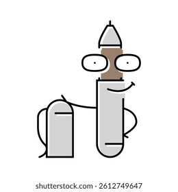 education pen character color icon vector. education pen character sign. isolated symbol illustration