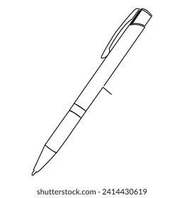Dibujo de arte vectorial de contorno de línea única continua en la pluma de la educación y diseño simple minimalista de una línea