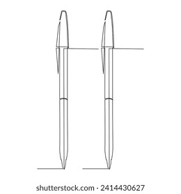 Education Pen continuous single line outline vector art drawing and simple one line minimalist design