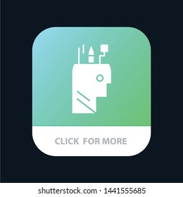 Education, Pen, Head, School Mobile App Icon Design
