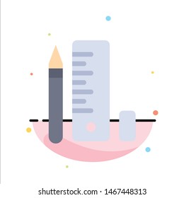 Education, Pen, Pencil, Scale Abstract Flat Color Icon Template. Vector Icon Template background