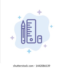 Education, Pen, Pencil, Scale Blue Icon on Abstract Cloud Background