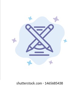 Education, Pen, Pencil, Write Blue Icon on Abstract Cloud Background. Vector Icon Template background