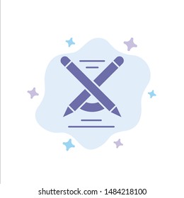 Education, Pen, Pencil, Write Blue Icon on Abstract Cloud Background. Vector Icon Template background