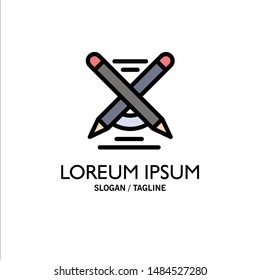 Education, Pen, Pencil, Write Business Logo Template. Flat Color. Vector Icon Template background