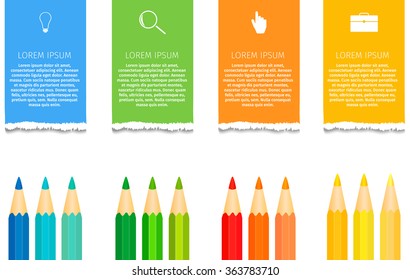 Education pencil infographics. Concept student vector