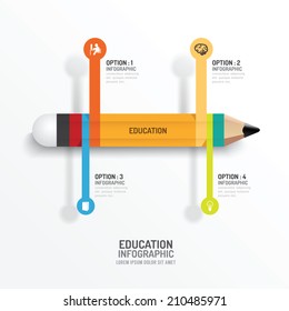 Education pencil Infographics Creative Template. Vector illustration. can be used for infographics / banners / concept vector / number options