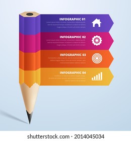 Education pencil Infographics step option