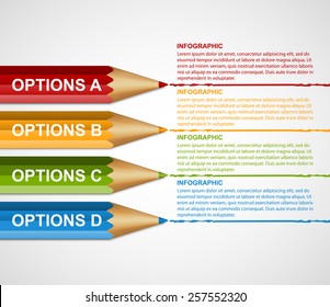 Education pencil option Infographics design template.
