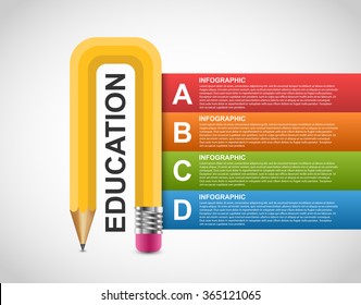 Education pencil option Infographics design template.