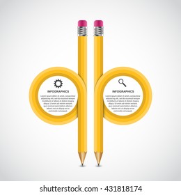 Education pencil option Infographics design template.