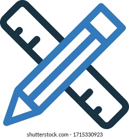 Education, pencil, scale, stationary icon