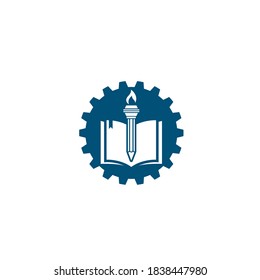 education pencil  torch icon  illustration vector design