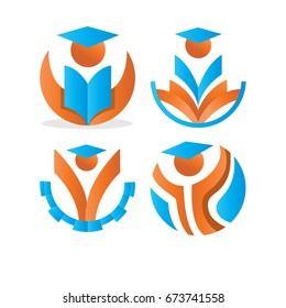 education people graduation logo template